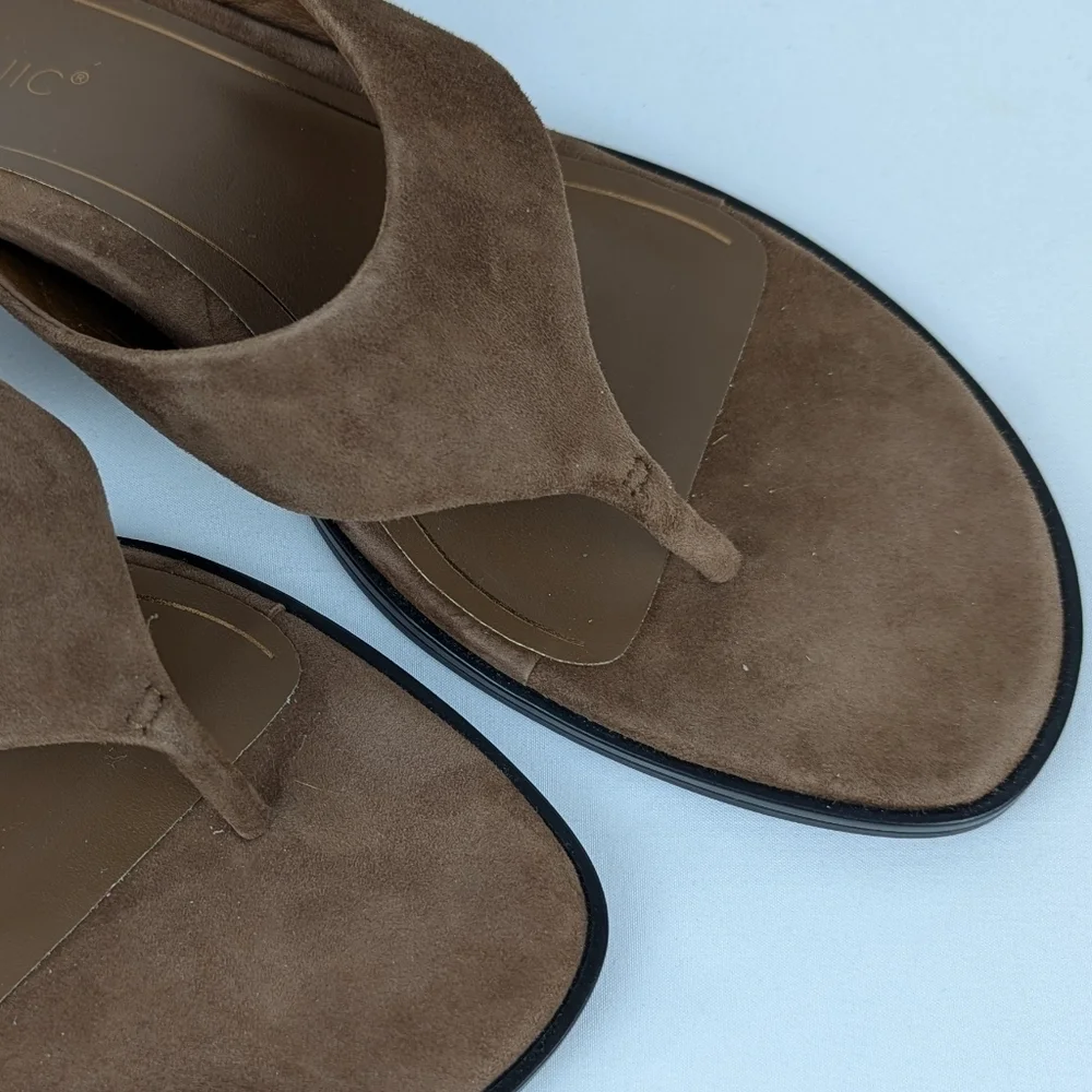 Vionic Agave Sandal Suede Thong Comfort Toe Post Monks Robe Brown 10 EU41 NWOB - Picture 6 of 16